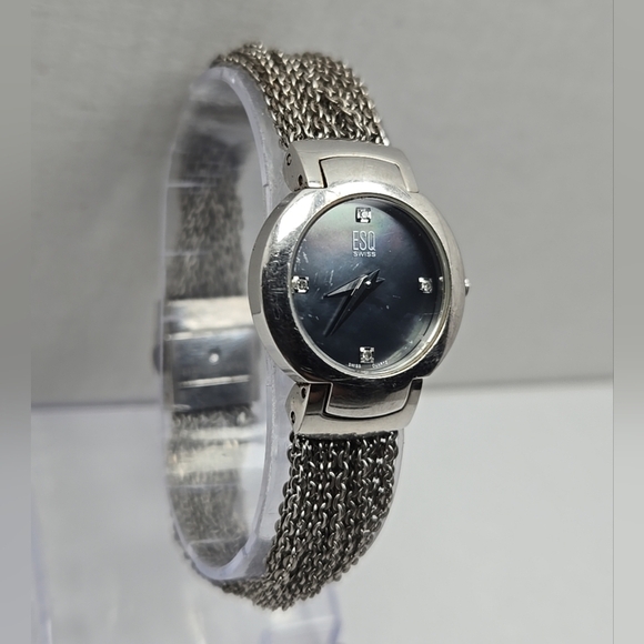 ESQ By Movado Swiss Watch New Battery Womens Quartz Stainless Steel Analog 23mm - Picture 3 of 10